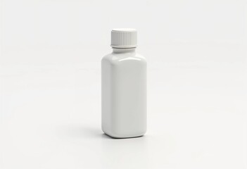 Minimalistic White Bottle Stands Alone on a Clean Surface. Generative AI