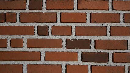 Obraz premium Brick Wall Texture: Close-up texture of a red brick wall, the details are showing individual bricks, the aged mortar, and a sense of history.