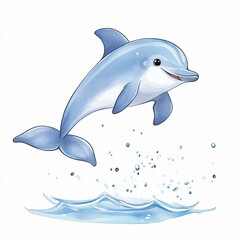 Obraz premium Joyful Dolphin Leaping High Above the Waves in a Minimalist Style Capturing the Essence of Playfulness and Freedom in a Serene Ocean Environment