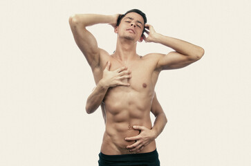 Fototapeta premium Young attractive gay couple and romantic feelings.