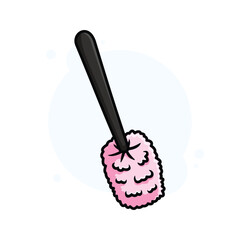 Toilet Brush Cartoon Icon Vector Illustration. Isolated background. Brush for Cleansing Toilet Bowl.