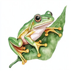 A Traditional Puerto Rican Coqui Frog Perched On A Leaf Showcasing Its Vibrant Green Color and Unique Features in a Lush Tropical Environment Perfect for Nature Lovers and Wildlife Enthusiasts