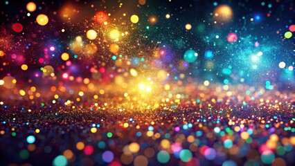 Fototapeta premium Multicolored Bokeh Lights and Glitter Surface