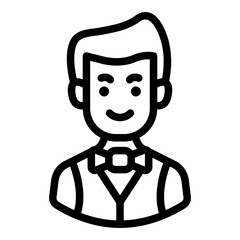 male waiter avatar outline