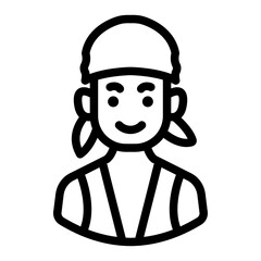 male pirate avatar outline