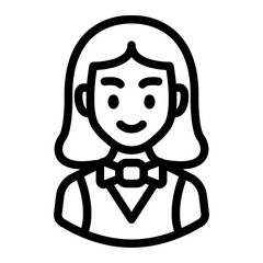 female waiter avatar outline