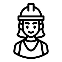 female construction avatar outline