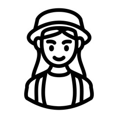 female traveler avatar outline