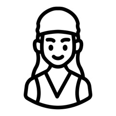 female pirate avatar outline