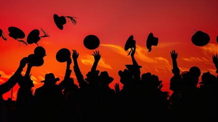Silhouette Celebration at Sunset