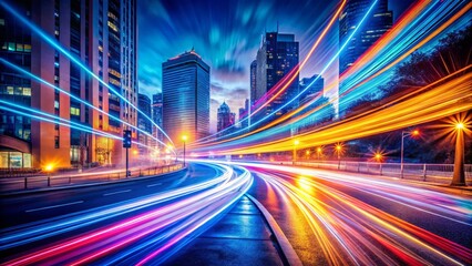 Fototapeta premium Dynamic Duotone Light Painting Photography: Abstract Art for Social Media