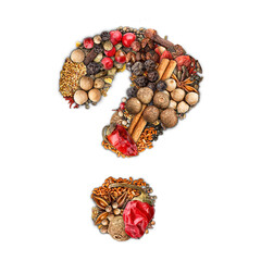 Question mark made of spices