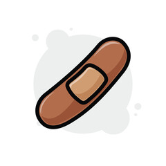Bandage Cartoon Icon Vector Illustration. Isolated background. Medical Band Aid Plaster