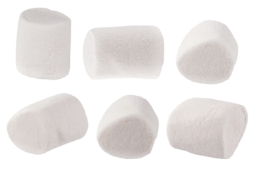 marshmallow isolated on white background, clipping path, full depth of field, transparent background. png file
