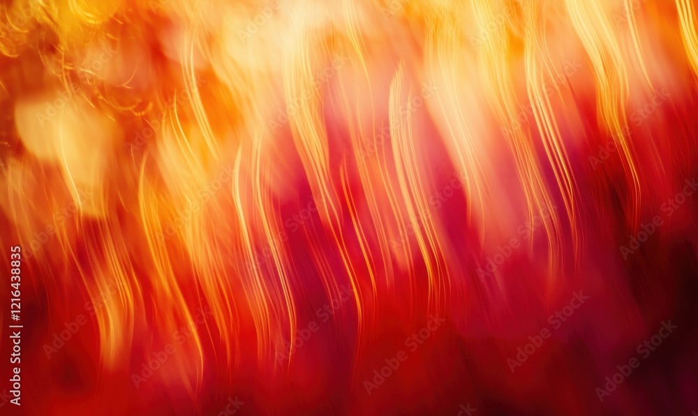 Poster abstract warm colors with flowing patterns, vibrant hues of orange, red, and yellow creating a dynam