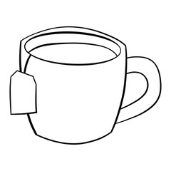 cup with coffee tea icon, cartoon style