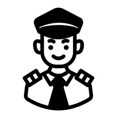 male pilot avatar solid
