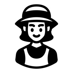 female farmer avatar solid