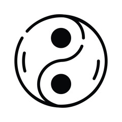 A chinese yin yang symbol vector design isolated on white background