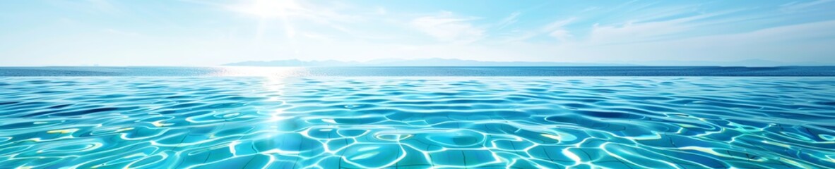 Obraz premium Close-up of a pool surface with light reflections, minimalist, calming blue hues, high-resolution photography