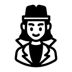 female mafia avatar solid