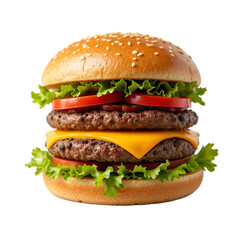 Juicy Cheeseburger isolated on white background