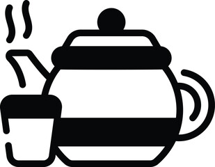 Beautifully designed icon of chinese cultural teapot, trendy editable vector