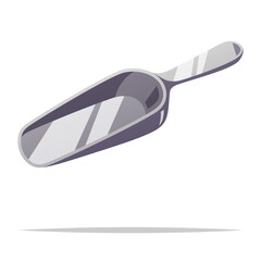 Metal ice scoop vector isolated illustration