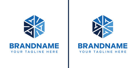 Letters CV VC Hexagon Logo, symbolizing strength, stability, and precision