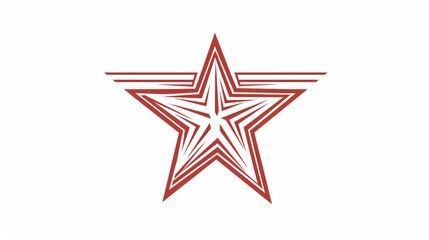 Obraz premium Modern Five-Pointed Star Line Style Icon Vector Illustration