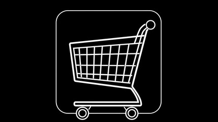 Modern Shopping Cart Trolley Line Art Icon for Apps and Web Design