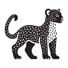 Silhouette Illustration of a Leopard in Profile View
