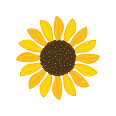 Fototapeta premium Sunflower icon in flat style. Flora vector illustration on isolated background. Sunflower sign business concept.