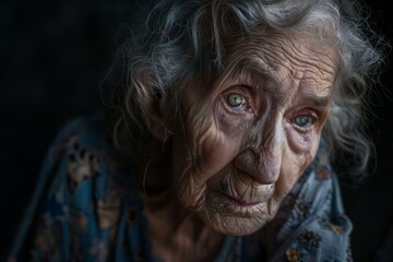 Portrait of hopeful senior woman experiencing aging process and long life