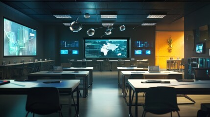 Futuristic Control Room Interior