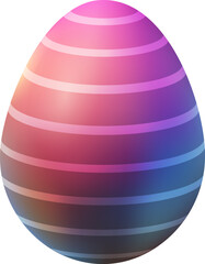 3d easter egg pink, purple, volumetric with stripes, vector
