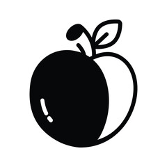 Peach vector design in modern style, healthy food