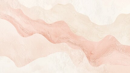 Fototapeta premium Abstract Pastel Landscape: Serene Waves of Peach and Cream