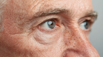 Fototapeta premium Close-up of a Man's Eyes, Wrinkled Skin and Ageing