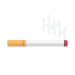 Cigarette icon in flat style. Smoking vector illustration on isolated background. Tobacco sign business concept.