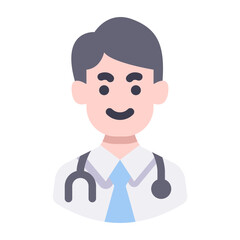 male doctor avatar flat