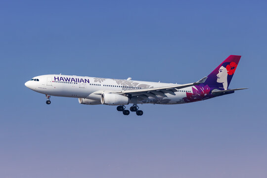 Hawaiian Airlines Airbus A330-200 airplane at Los Angeles International Airport in the United States