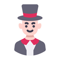male magician avatar flat
