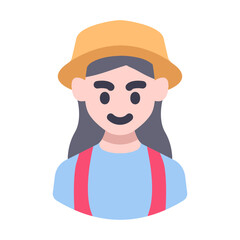 female traveler avatar flat