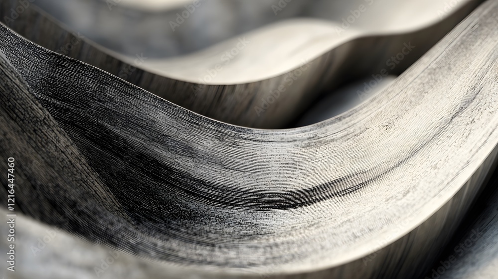 Poster abstract grayscale undulating layered textured forms