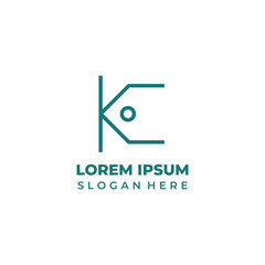Fototapeta premium Initial K shop vector logo, l...
