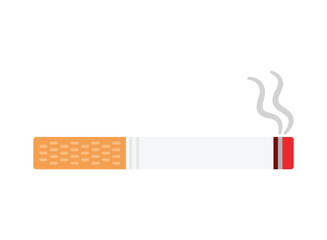Cigarette icon in flat style. Smoking vector illustration on isolated background. Tobacco sign business concept.