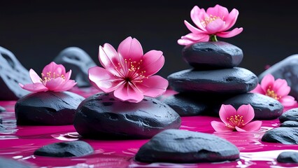Zen Blossoms in Magenta Flow