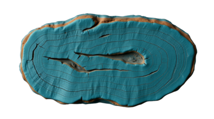 Teal Stained Wood Cross Section Texture