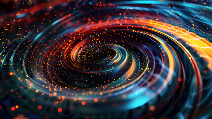 Search engine logo in the center of a swirling